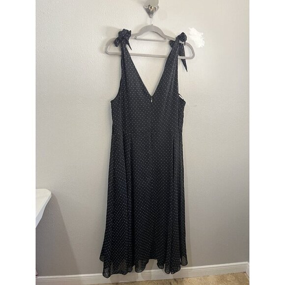 City Chic Polkadot  black Midi Dress Sleeveless Women 18 - Picture 8 of 12